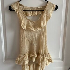 Ecote Cream Ruffled Blouse